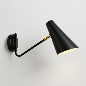 Luminária Arandela Moderna Minimalista Articulada Superior - Preto e Dourado / Branco Quente (2700-3500K) - ORNE™