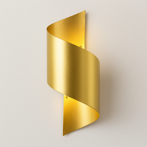 Luminária Arandela Moderna Minimalista Metal Spiral - Dourado / Branco Frio (6000K) - ORNE™