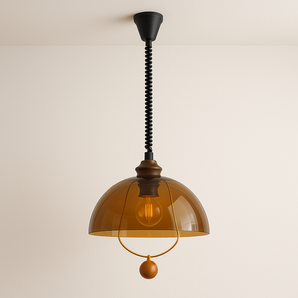 Luminária Pendente Minimalista Acrílico Vigil - Ø30x38cm / Marrom - ORNE™