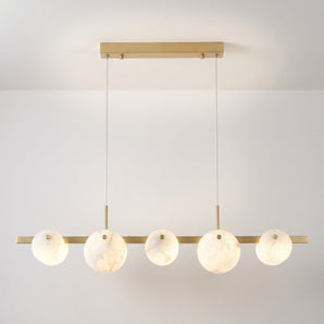 Luminária Pendente Moderna Minimalista Mármore Quartzo Pedra Flatti