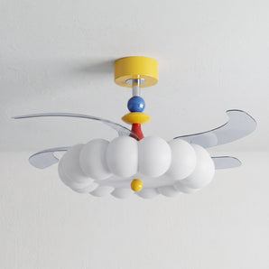 Luminária Plafon Moderna Minimalista Infantil LED Ventilador Zoe
