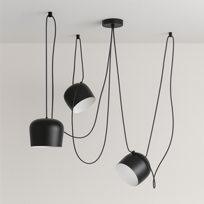 Luminária Pendente Moderna Minimalista Fantasy 3 Cúpulas Preto Ø24cm - Default Title - ORNE™