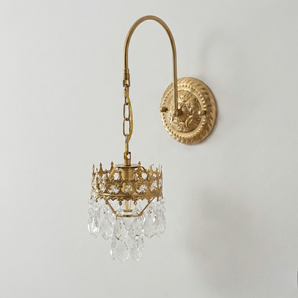 Luminária Arandela Ajustável Clássica Retrô Vintage Cristal Metal Dourado Jimbolia — ORNE