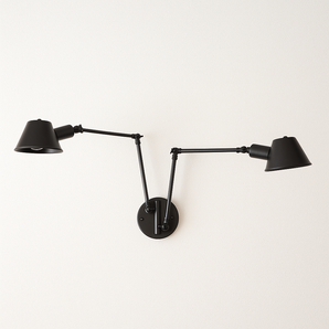 Luminária Arandela Moderna Minimalista Retrô Industrial Articulada Metal Ziri - Preto - ORNE™