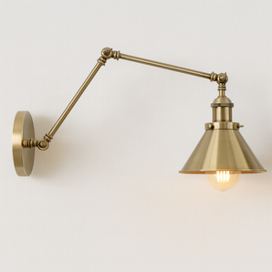 Luminária Arandela Articulada Industrial Retrô Vintage Metal Níquel Liorah
