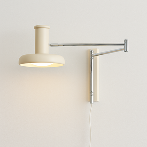 Luminária Arandela Moderna Minimalista Articulada Metal Frasno Lux - Bege / Alumínio / Branco Quente (3000K) - ORNE™