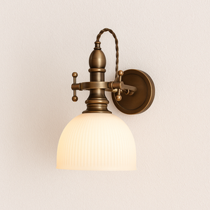 Luminária Arandela Moderna Minimalista Vidro Metal Ganz - Vidro e Latão / A / Ø18x26cm - ORNE™