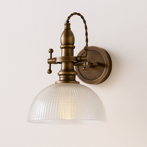 Luminária Arandela Moderna Minimalista Vidro Metal Lonteo - Vidro e Latão / Ø20x23cm - ORNE™