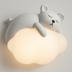 Luminária Arandela Moderna Infantil LED Acrílico Sky - C / Urso / Branco Quente (3000K) - ORNE™