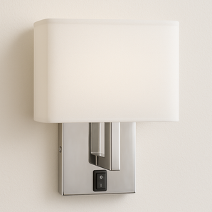 Luminária Arandela Minimalista Metal Tecido Phara - Cromado / 18x30,5cm - ORNE™