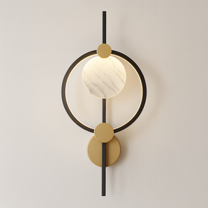 Luminária Arandela Moderna Minimalista Mármore Carrara Metal LED Blazing
