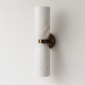Luminária Arandela Moderna Minimalista Metal Mármore Fieni - Ø10x34cm / Alumínio e Mármore - ORNE™