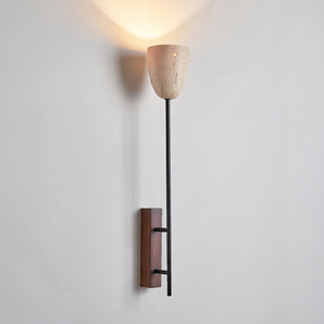 Luminária Arandela Moderna Minimalista Mármore Travertino Madeira Linstead — ORNE