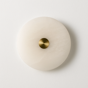 Luminária Arandela Moderna Minimalista LED Mármore Clean Lux - Dourado / Branco Quente (3000K) / Mármore e Alumínio - ORNE™