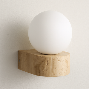 Luminária Arandela Moderna Minimalista Globo Bola Mármore Travertino Tunis - Default Title - ORNE™