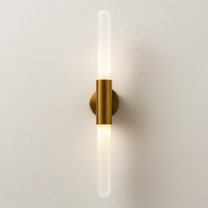 Luminária Arandela Moderno Minimalista Metal Vidro Daraw - Vidro Branco / Ø10x65cm - ORNE™
