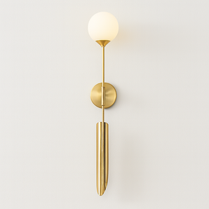 Luminária Arandela Moderna Minimalista Vidro Metal Globo Dourado Fusion