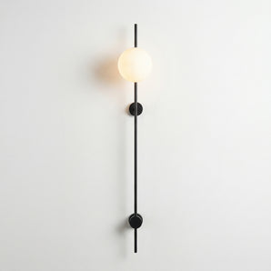 Luminária Arandela Moderna Minimalista Vidro Metal Globo Linear Preto Leuven — ORNE