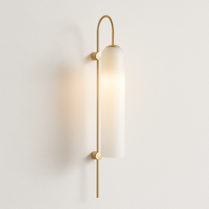 Luminária Arandela Moderna Minimalista Metal Vidro Myna - Dourado e Branco - ORNE™
