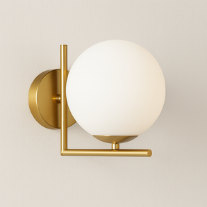Luminária Arandela Moderna Minimalista Vidro Metal Globo Rave