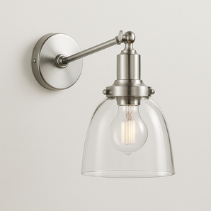 Luminária Arandela Minimalista Metal Sentry - Prata / Ø17x26cm - ORNE™