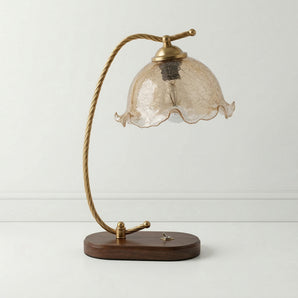 Luminária de Mesa Abajur Clássico Retrô Vintage Vidro Metal Rototuna — ORNE