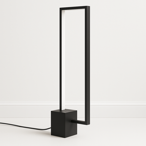 Luminária de Mesa Moderna Minimalista Linear LED Quadra - Preto - ORNE™