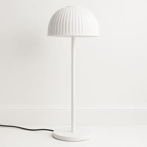 Luminária Abajur Moderna Minimalista LED Metal Acrílico Balan - Branco / Ø13,6x32cm - ORNE™