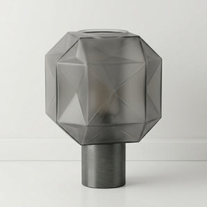 Luminária de Mesa Abajur Moderno Minimalista Vidro Metal Grafite Montechiaro — ORNE