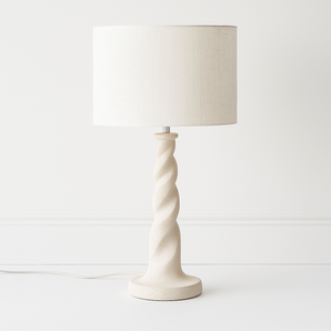 Luminária de Mesa Abajur Moderna Minimalista Tecido Momoo - Ø30x56cm / Branco - ORNE™