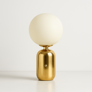 Luminária de Mesa Moderna Minimalista Metal Meggi Fate - Ø20x40cm / Dourado / Branco Quente (3000K) - ORNE™