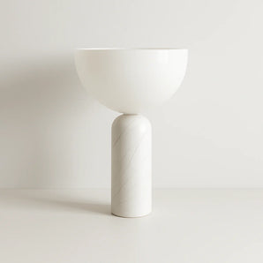 Luminária de Mesa Abajur Moderna Minimalista Mármore Vidro Maomá - Vidro e Mármore / Ø25x35cm / Branco - ORNE™