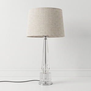 Luminária de Mesa Moderna Minimalista Metal Cristal Tecido Tumaco — ORNE