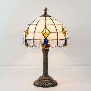 Luminária de Mesa Tiffany Retrô Minimalista Resina Vidro Metal Cyberjaya — ORNE