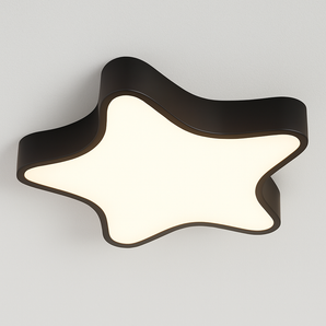 Luminária Plafon Moderna Minimalista LED Metal Staryu - Preto / Branco Quente (3000K) / Ø30cm - ORNE™