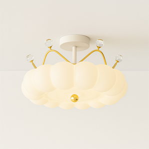 Luminária Plafon Moderna Infantil LED Resina Crown - C / Ø30x50cm / Alumínio e Resina / Branco Quente (3000K) - ORNE™