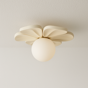 Luminária Plafon Moderna Minimalista LED Resina Petals - Branco - ORNE™