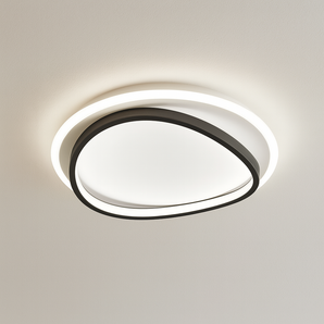 Luminária Plafon Moderna Minimalista LED Metal Kolym - Ø40cm / Preto / Branco Quente (3000K) - ORNE™
