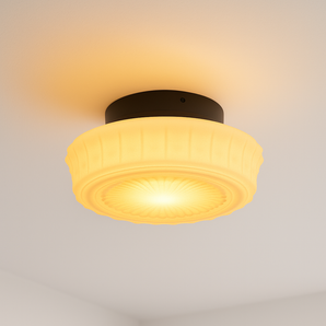 Luminária Plafon Moderna Minimalista Vidro Étincelle - Ø35x18cm / Vidro e Alumínio - ORNE™