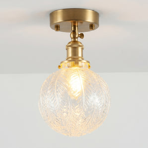 Luminária de Teto Plafon Sobrepor Redondo Clássico Moderno Vidro Metal Globo Medan — ORNE