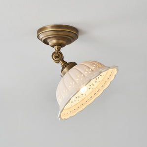 Luminária de Teto Plafon Sobrepor Redondo Direcionável Clássico Retrô Vintage Cerâmica Metal Uccle — ORNE