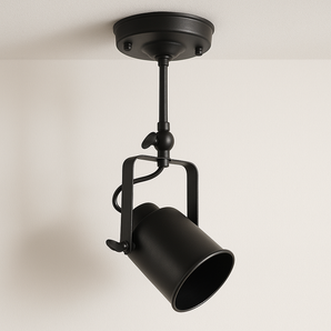 Luminária Plafon Moderno Retrô Industrial Articulado Elements - Plafon / E27 / Metal / Preto - ORNE™