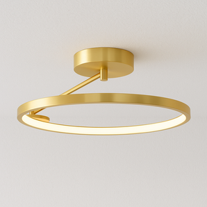 Luminária Plafon Moderna Minimalista LED Metal Belgin - Dourado / Branco Quente (3000K) - ORNE™