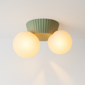 Luminária Plafon Moderna Minimalista Suhogo Color - Verde / 21,5x15cm / Branco Quente (3000K) - ORNE™