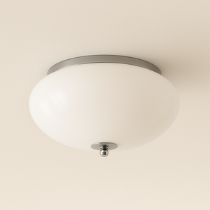 Luminária Plafon Moderna Minimalista Vidro Geffore - Branco / Branco Quente (3000K) - ORNE™