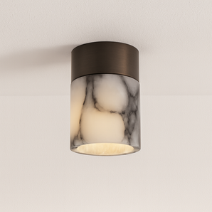 Luminária Plafon Moderna Minimalista LED Mármore Metal Lihula - Ø8x9cm / Branco Neutro (4500K) - ORNE™