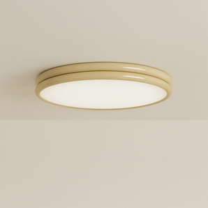Luminária Plafon Moderna Minimalista LED Metal Acrílico Moscha - Ø30cm / Bege / Alumínio - ORNE™