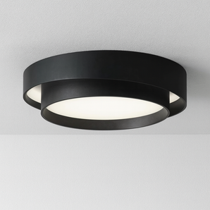 Luminária Plafon Moderna Minimalista LED Metal Acrílico Vathy - Ø40cm / Preto / Branco Quente (3000K) - ORNE™