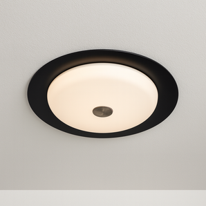 Luminária Plafon Moderna Minimalista LED Metal Acrílico Waspan - Preto / 220V / Ø40cm / Branco Quente (3000K) - ORNE™