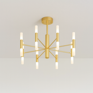 Luminária Plafon Moderna Minimalista Metal Acrílico Brent - 16 Lâmpadas / Dourado / Alumínio - ORNE™